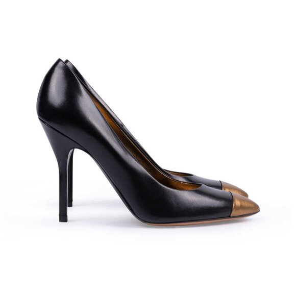 YSL black pumps with gold toe, size 41 - Picture 1 of 9